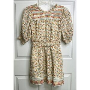 CLEOBELLA WOMEN'S Large DALLAS FLORAL PRINT MINI DRESS Open Back Multicolor NWOT